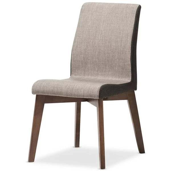 Bowery Hill 5 Piece Dining Set in Beige and Walnut Brown