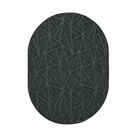 Furnish My Place Indoor/Outdoor Rug Dark Gray 4' x 32' Oval Made in USA, Area Rugs Great for Kids, Pets, Event, Wedding