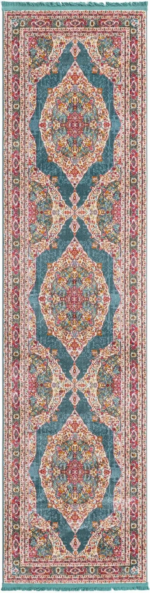 Unique Loom Baracoa Regla Turquoise 2& 7 x 10& 0 Runner Rug