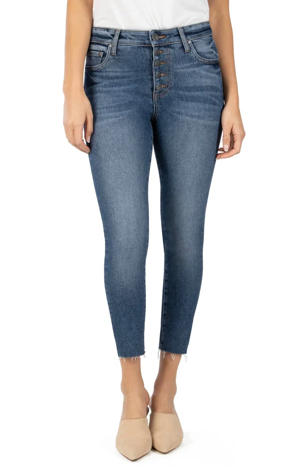 Women's Kut from The Kloth Connie Button Fly Ankle Skinny Jeans
