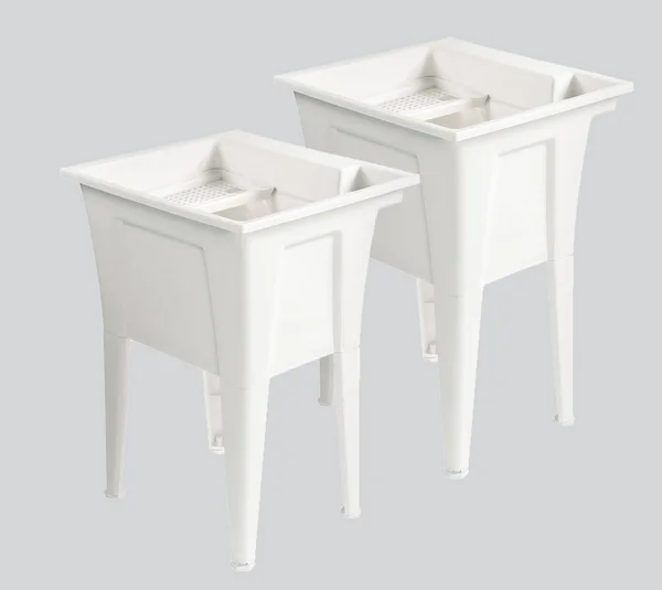 Rugged Tub 24 in. x 22 in. Polypropylene White Laundry Sink (Pack of 2) B24W-2