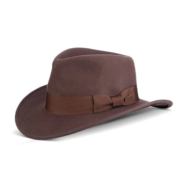 Dorfman Pacific Men's Indiana Jones Crushable Brown Wool Felt Fedora Hat