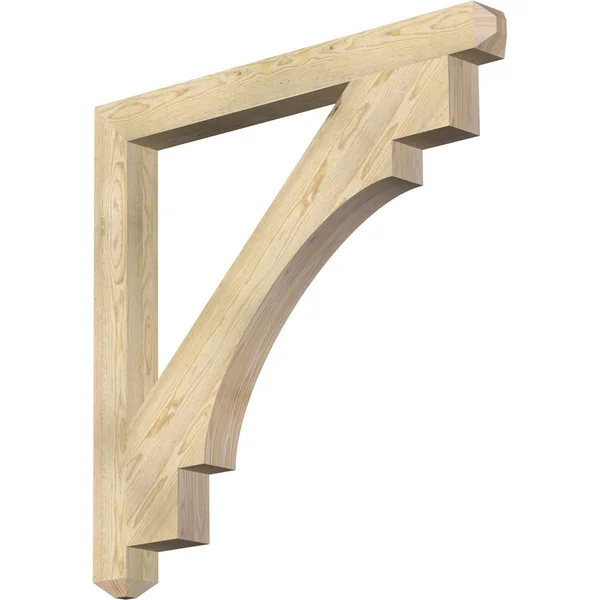 Ekena Millwork BKT04X44X44MRC04RDF 4x22W x 44x22D x 44x22H Merced Craftsman Rough Sawn BRACKET - Douglas Fir