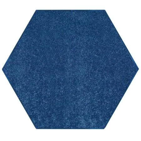 Saturn Collection Solid Color Area Rugs Royal - 7' Hexagon, Blue