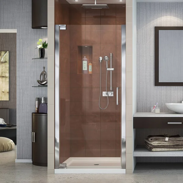 DreamLine SHDR-4125720-01 Elegance 25 1/4 - 27 1/4x22 Frameless Pivot Shower Door Chrome Finish
