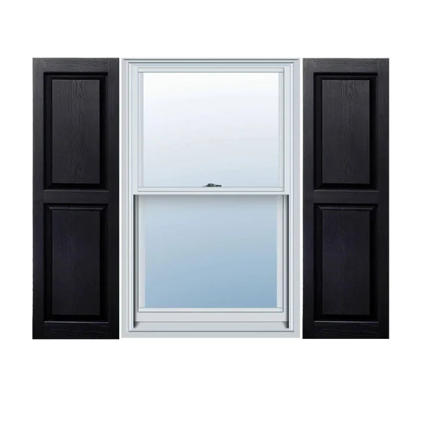 12x22 x 67x22 Builders Choice Vinyl Raised Panel Window Shutters, w/Shutter Spikes & Screws (Per Pair), Black