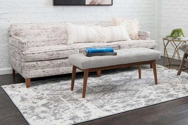 RugPal Bianco Transitional Area Rug Collection 9'x12' in Silvery Color