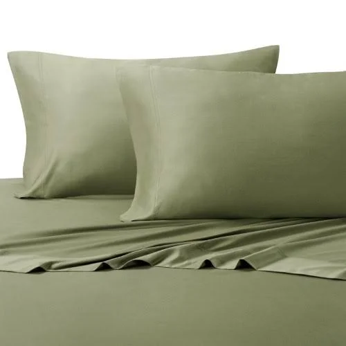 Soft Bamboo Cotton Blend Sheets Deep Pockets- Full - Sage - Green