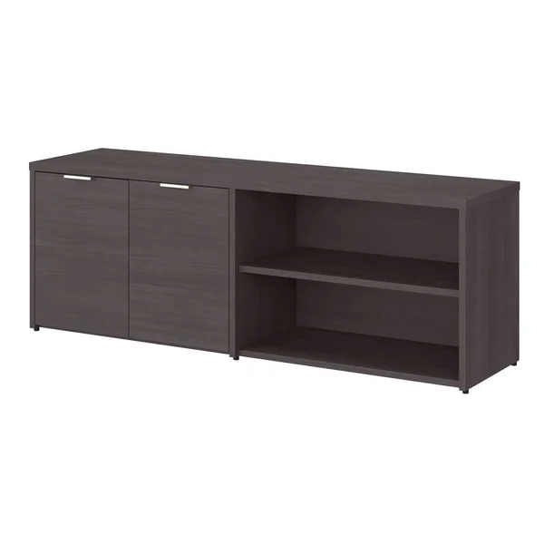 Bush Business Furniture Jamestown Low Storage Cabinet with Doors and Shelves - Storm Gray/White