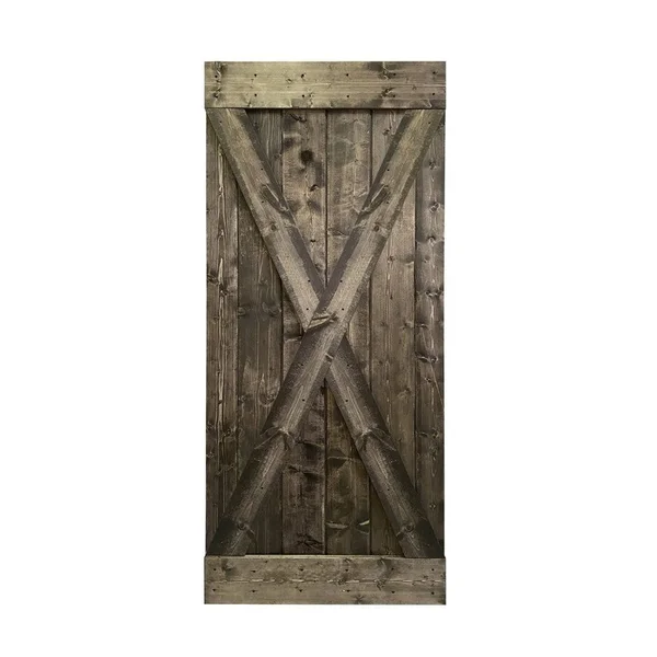 CALHOME 42 in. x 84 in. Distressed x Series Colonial Maple Solid Knotty Pine Wood Interior Sliding Barn Door Slab