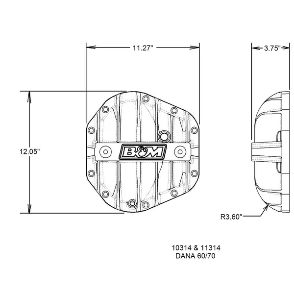 Bu0026M 10314 - Cast Aluminum Differential Cover