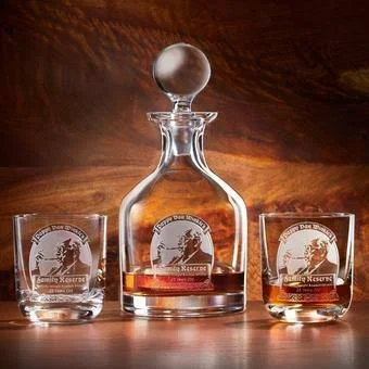 Wine Enthusiast Pappy Van Winkles Family Reserve 23 Year Decanter and Glasses 3-Piece Set