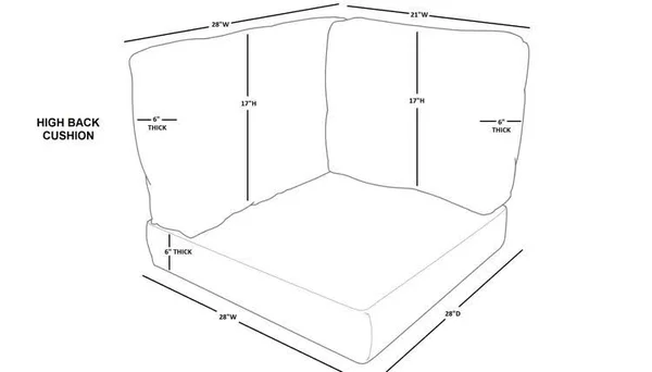High Back Cushion Set for VENICE-10a - TK Classics CUSHIONS-VENICE-10a
