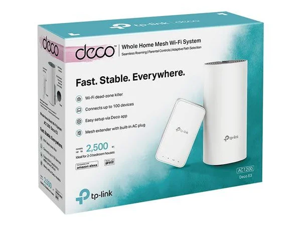 TP-Link Deco E3 Wi-Fi system - mesh - 1167 Mbps - 2.4 GHz, 5 GHz - 802.11b/a/g/n/ac