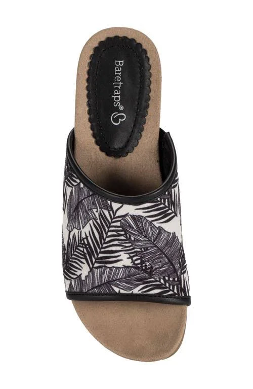 Baretraps Flossey Wedge Sandal Slides - Black/White - Size 11M