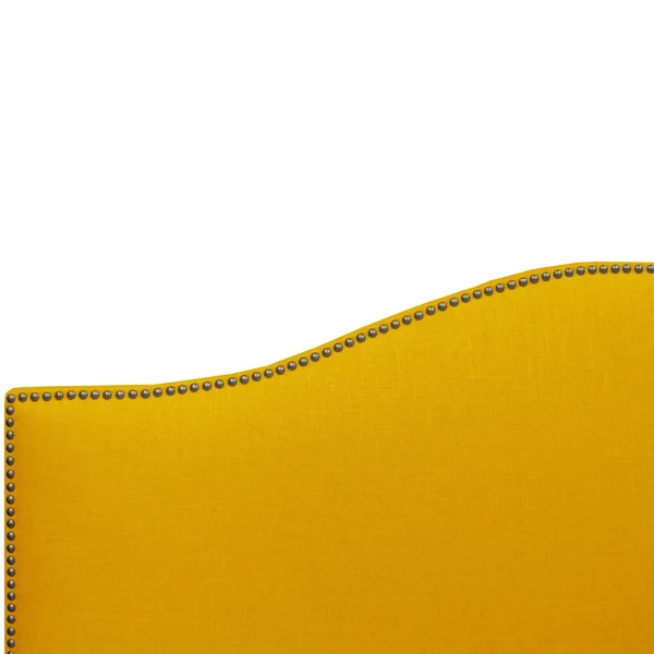Skyline Furniture Linen French Yellow Nail Button Headboard (Full)