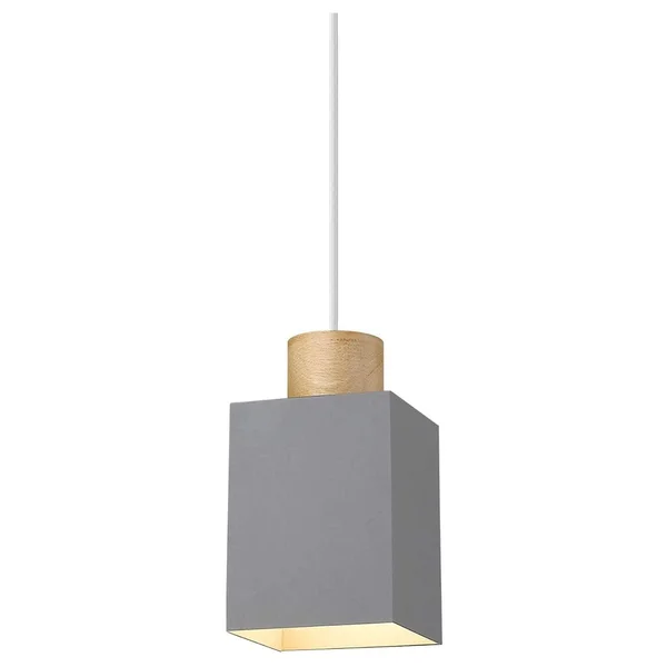 Modern Square Pendant Light with Grey Color Adjustable Pendant Lamp Fixture - Grey PL-1120, 4.7 x 4.7 x 40.6 inches
