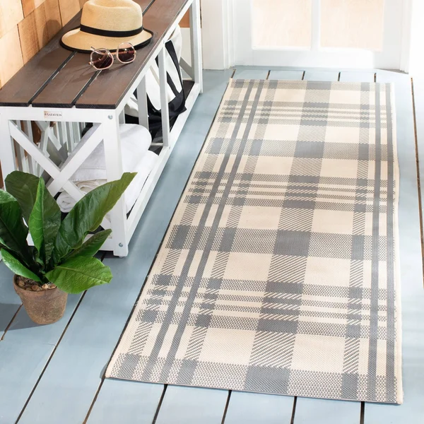 Safavieh CY6201-238-810 8 x 10 ft. Courtyard Rectangle Area Rug - Red & Bone