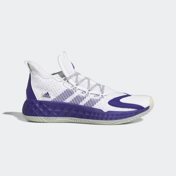 Adidas Pro Boost Low Shoes - Unisex - Cloud White, Team Colleg Purple, Chalk White - M 19, W 20