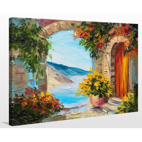 Picture Perfect International European Vista 2x22 Giclee Print Canvas Wall Art - 24 Inches x 36 Inches x 1.5 Inches