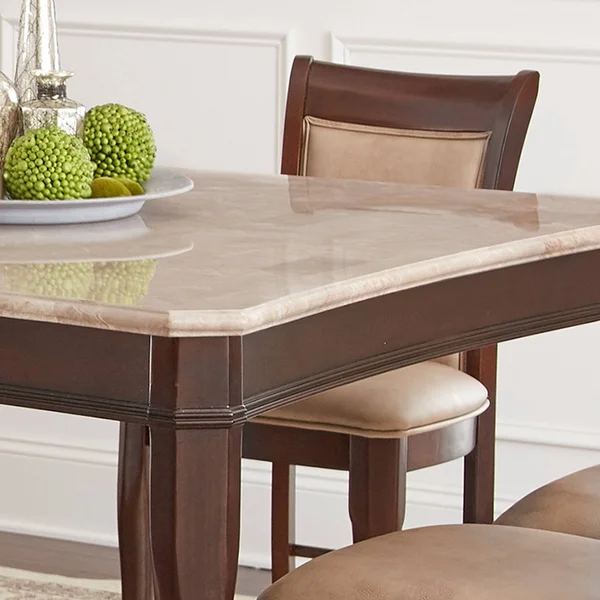 Steve Silver Marseille Marble Top Counter Height Dining Table - Cherry