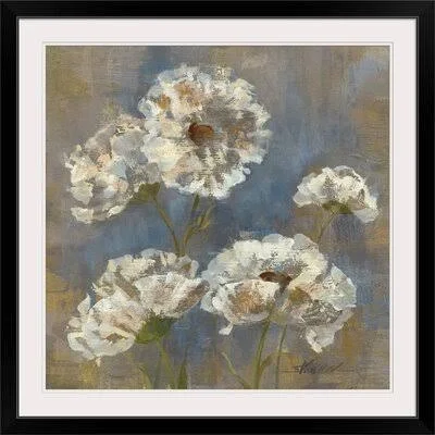 &Flowers in Morning Dew I& by Silvia Vassileva Painting Print Great Big Canvas Size: 28x22 H x 28x22 W x 1x22 D, Format: Black F