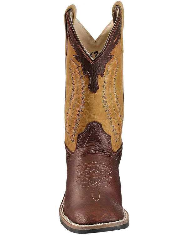 Old West Boys& Thunder Olive Cowboy Boots