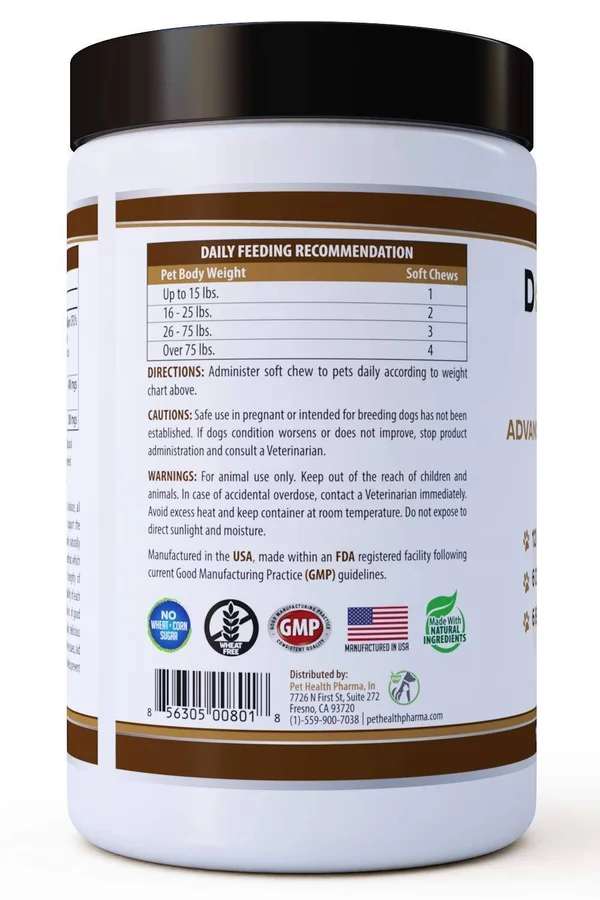 Probiotics for Dogs with Natural Digestive Enzymes + Prebiotics 6 Bill CFUs - 1 Chew Relieves Diarrhea Allergy Breath Yeast Gas