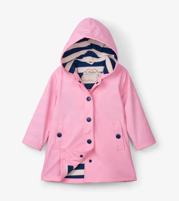 Hatley Girls& Little Splash Jackets, Classic Pink, 4