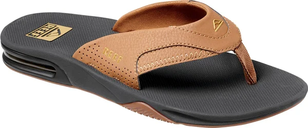 Mens and Womens Reef Grey Khaki Fanning Flip Flops Size 10 UK