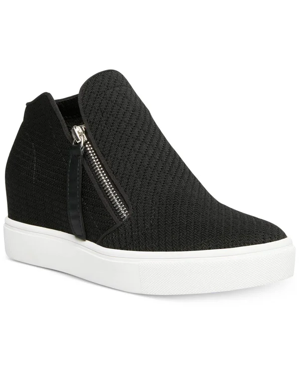 Steve Madden Black Camden Knit Wedge Sneakers