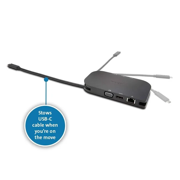 Kensington SD1600P USB-C Mobile 4K Dock with Pass-Through Charging - Dock