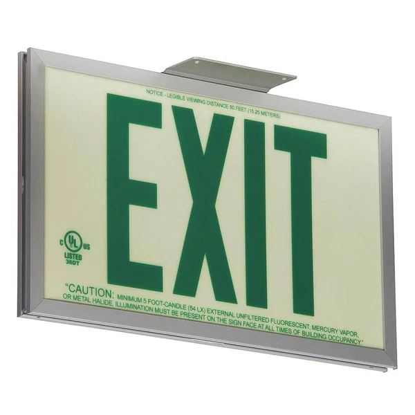 Zoro Select Gran11413 Exit Sign - 7 1/2 in x 13 In, plastic