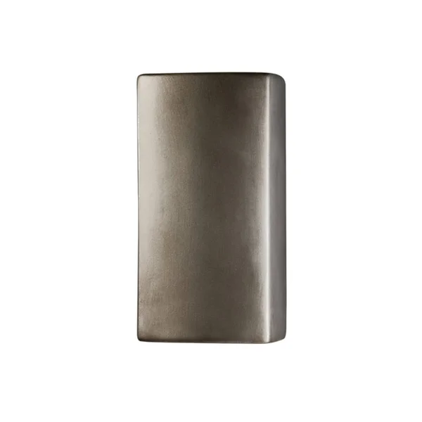 Justice Design Group CER-0915 Ambiance LED Small Rectangle Wall Sconce - Open Top & Bottom - Gloss Black (Glaze)