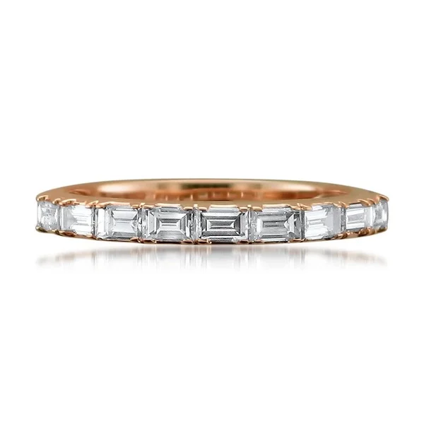 Montebello 14kt Gold 1/2ct TDW Baguette-cut Diamond Wedding Band White Rose 5