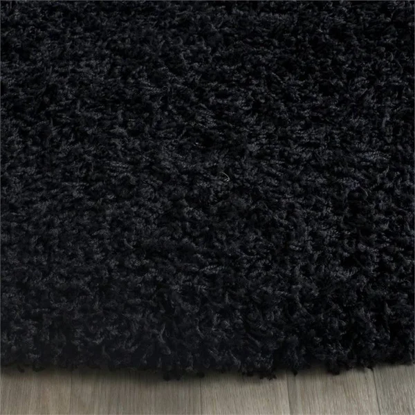 Hawthorne Collection 2&3x22 x 8& Power Loomed Polypropylene Rug in Black