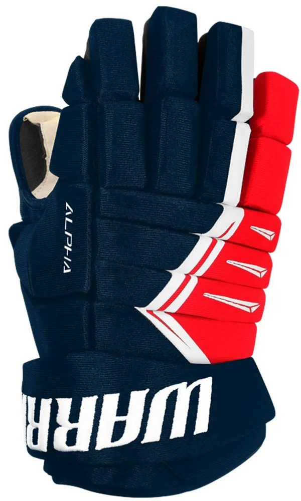 Warrior Senior Alpha DX 4 Ice Hockey Gloves, Size 13, Blue