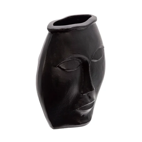 Sagebrook Home 15560-02 11 in. Metal Decorative Face Vase Black