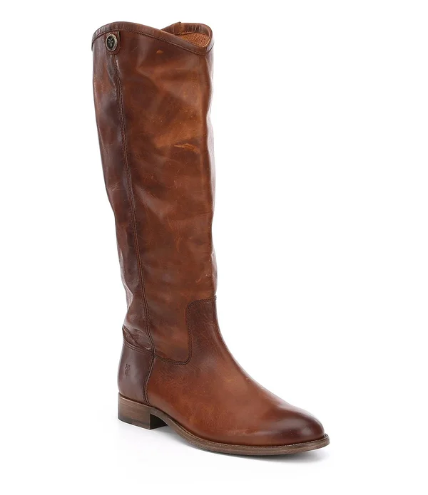 Frye Melissa Button 2 Wide Calf in Cognac, Women's Size 6.5