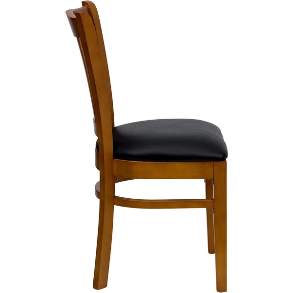 Hercules Casual Black Cherry Vinyl Wood Foam Restaurant Chair