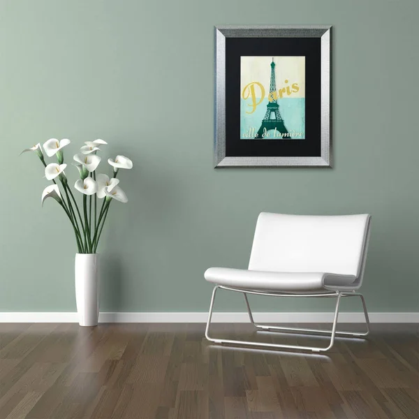 Trademark Fine Art Paris City of Light Canvas Art by Color Bakery Black Matte, Silver Frame, Size: 11 x 14
