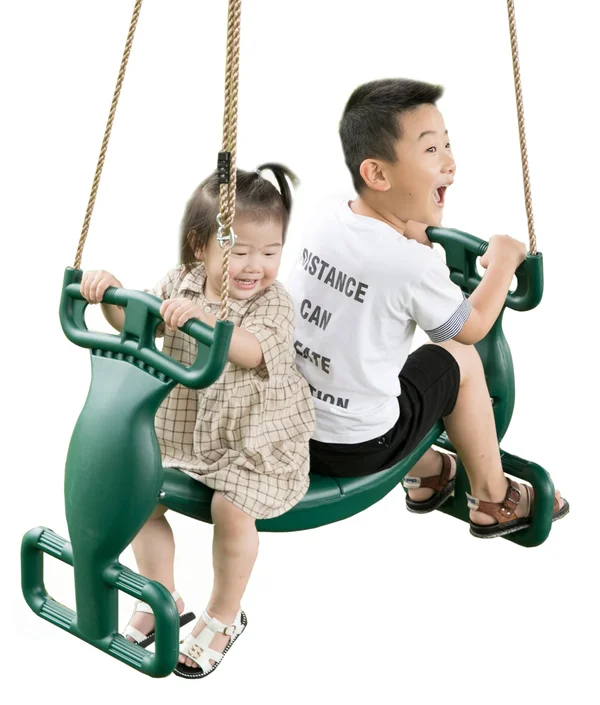 PLAYBERG Plastic Double Glider Playground 2 Person Swing - Green