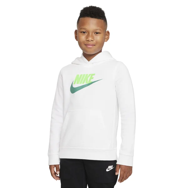 Nike Sportswear Club Fleece Big Kids& Pullover Hoodie in White - Size: XL, CJ7861-107