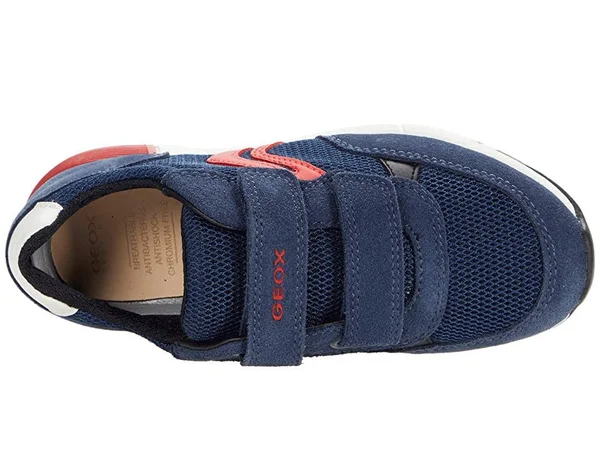 Geox Shoes Alben Boy Navy and Red, Size 10.5