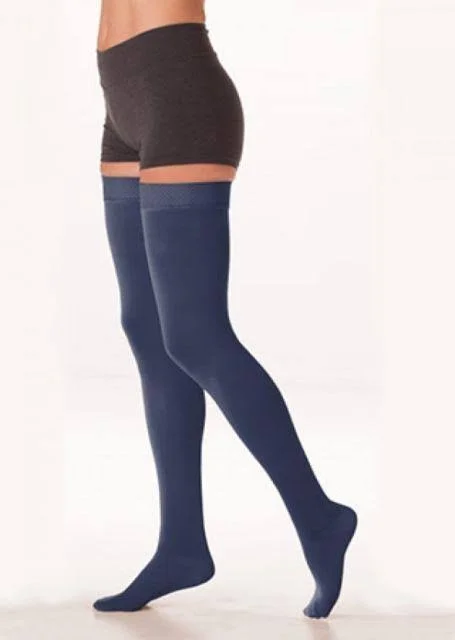 Jobst - Opaque, 15-20 mmHg, Thigh High Closed Toe-Large- Espresso