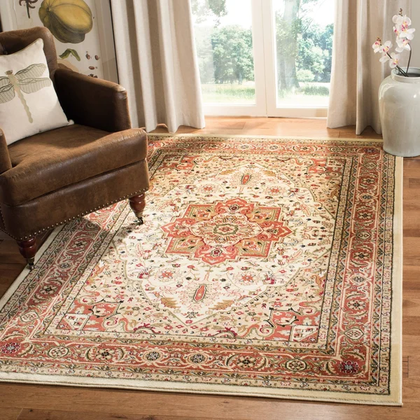 Safavieh Lyndhurst LNH330R 3&3x22 x 5&3x22 Ivory, Rust Area Rug