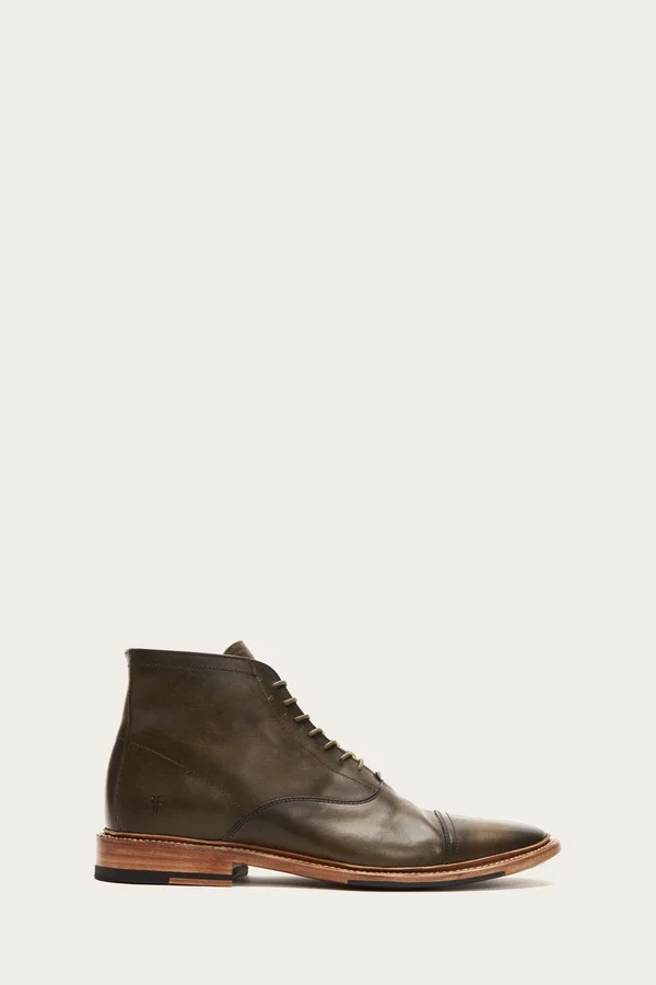 Frye Paul Lace-Up Men's Shoes Olive Antique Pull Up : 11 D
