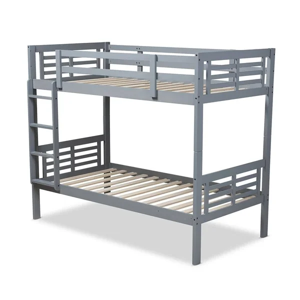 Baxton Studio Liam and Walnut Brown Finished Wood Twin Size Bunk Bed