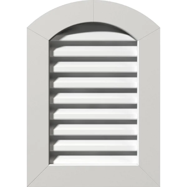 Ekena Millwork GVPAR14X3401FUN 14x22W x 34x22H Arch Top Gable Vent (19x22W x 39x22H Frame Size): Functional, PVC Gable Vent w/ 1