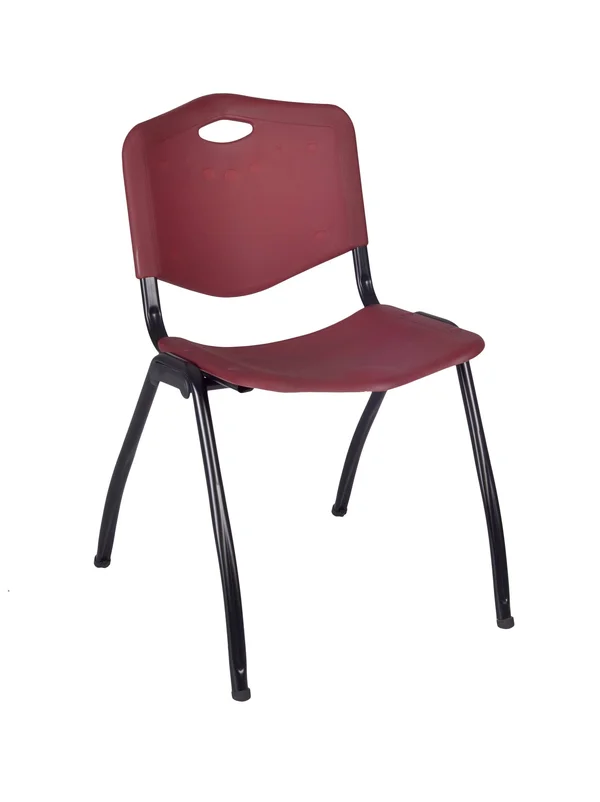 84x22 x 24x22 Kobe Training Table- Cherry & 3 &M& Stack Chairs- Burgundy